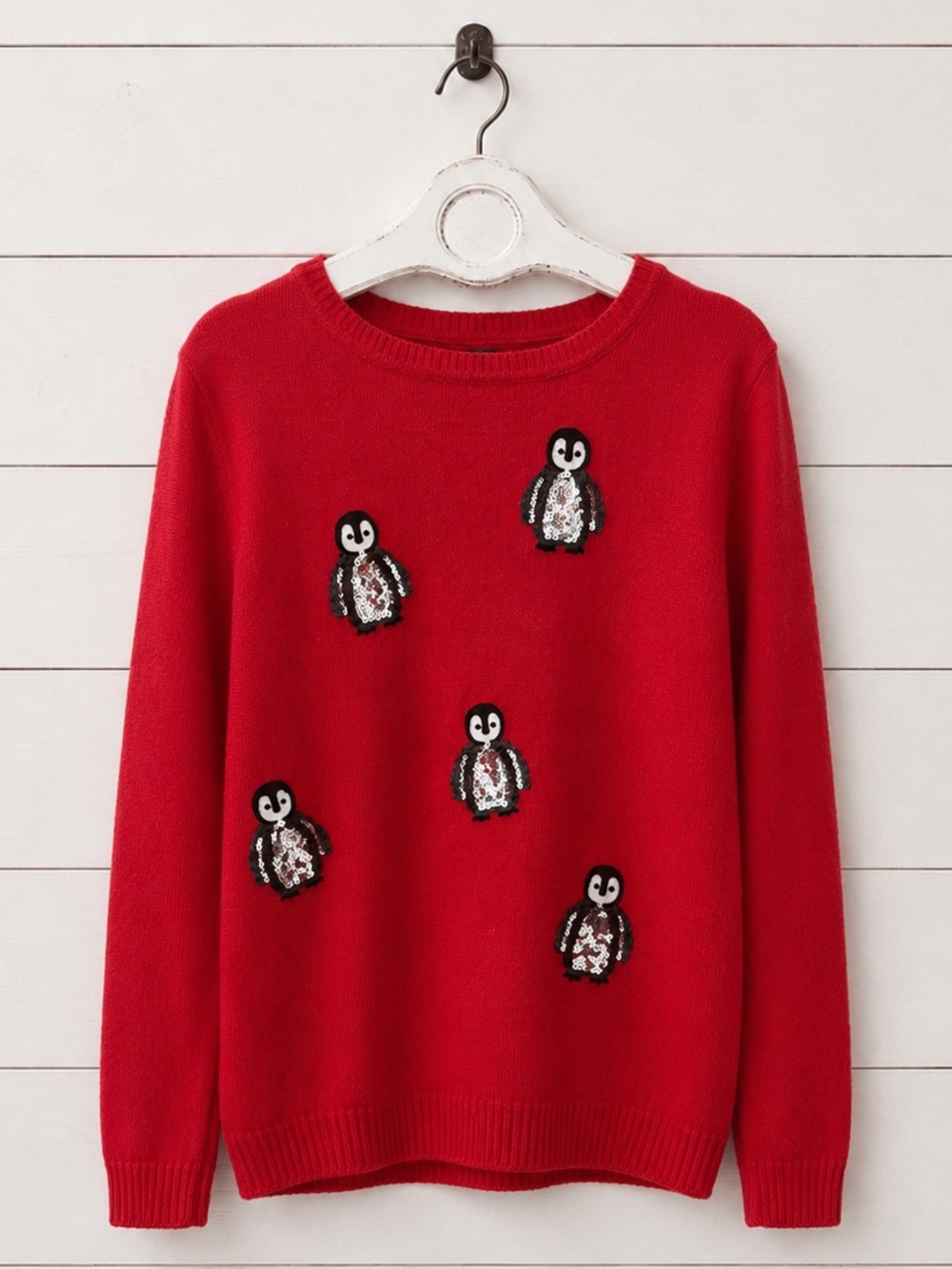 Verve Ami Red Sweater with Penguin Accents
